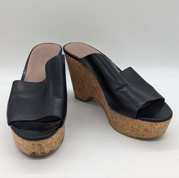 Diane Von Furstenberg Bonnie Wedge Slide Sandal Black Size 8.5 - Picture 1 of 13